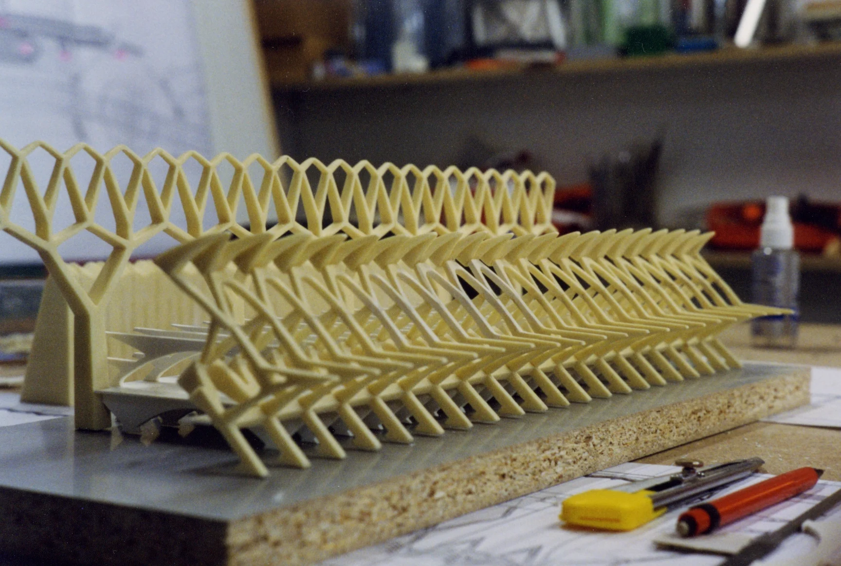 Proceso de construcción de la estructura de la maqueta de la Ciudad de las Artes y las Ciencias