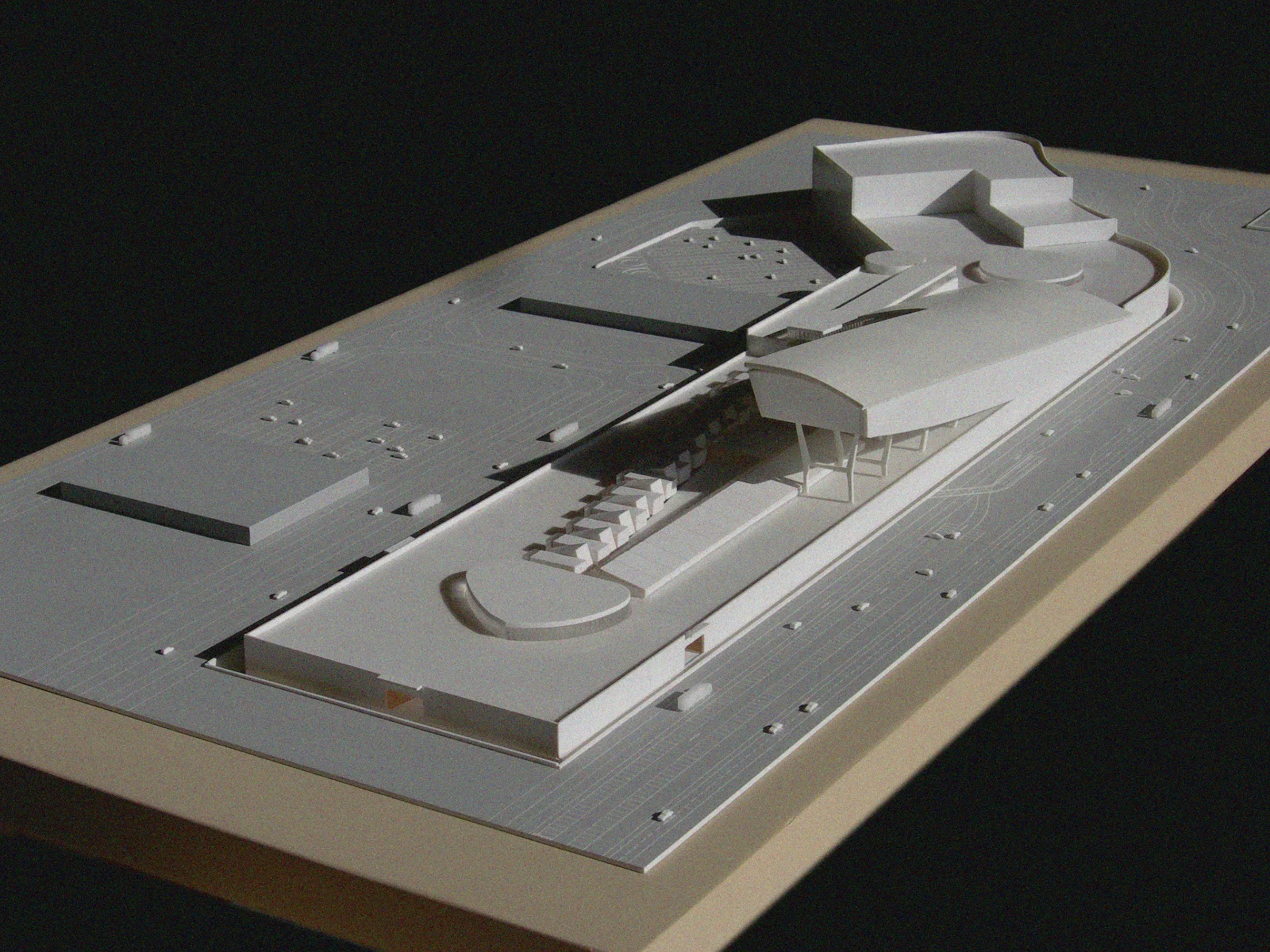 Maqueta de volúmenes de un conjunto de arquitectura singular